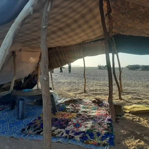 traditional nomadic camp in Sahara desert of Morocco